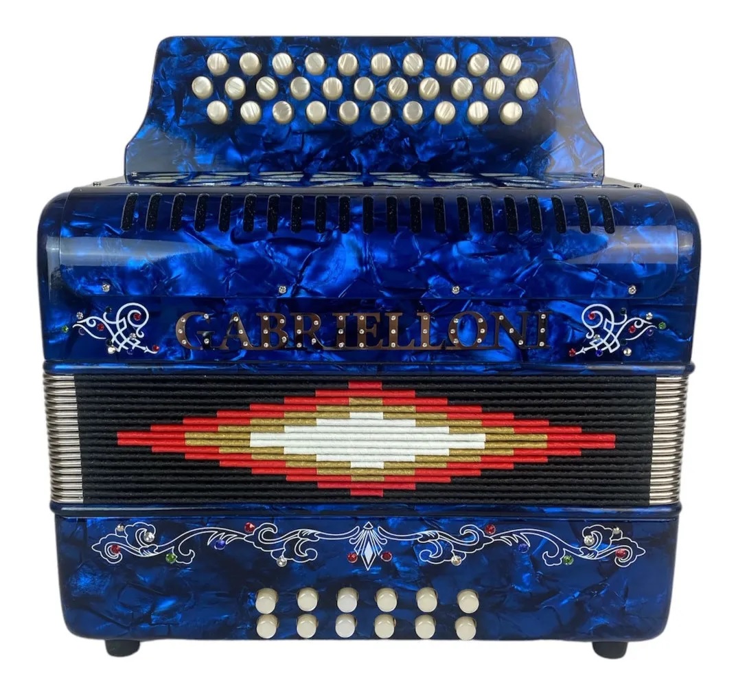 ACORDEON 31 BOTONES CON ESTUCHE Y CORREA DE PIEL