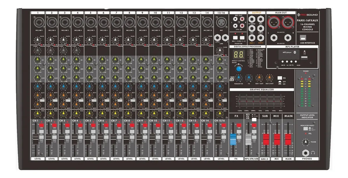 MEZCLADORA PROSOUND DE 16 CANALES