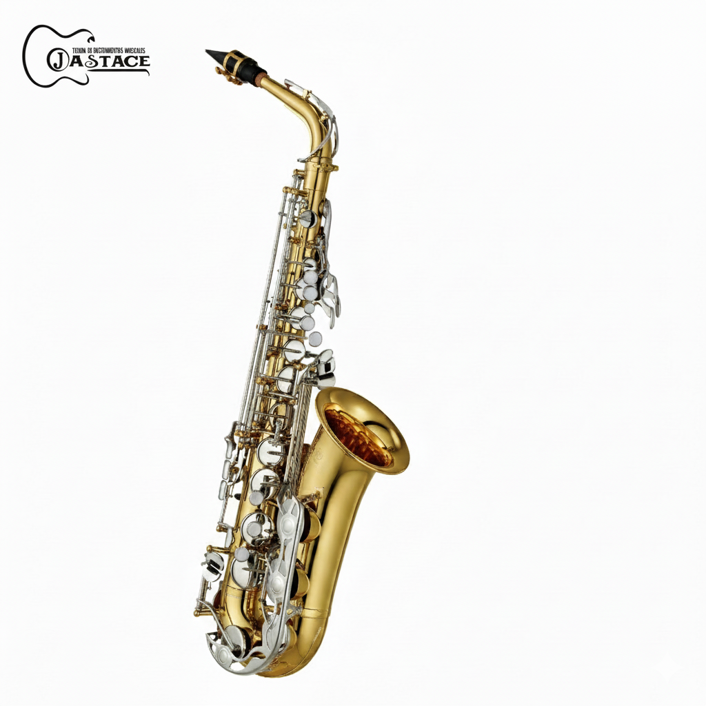 SAX ALTO LAQUEADO CON LLAVES NIQUELADOS MIb