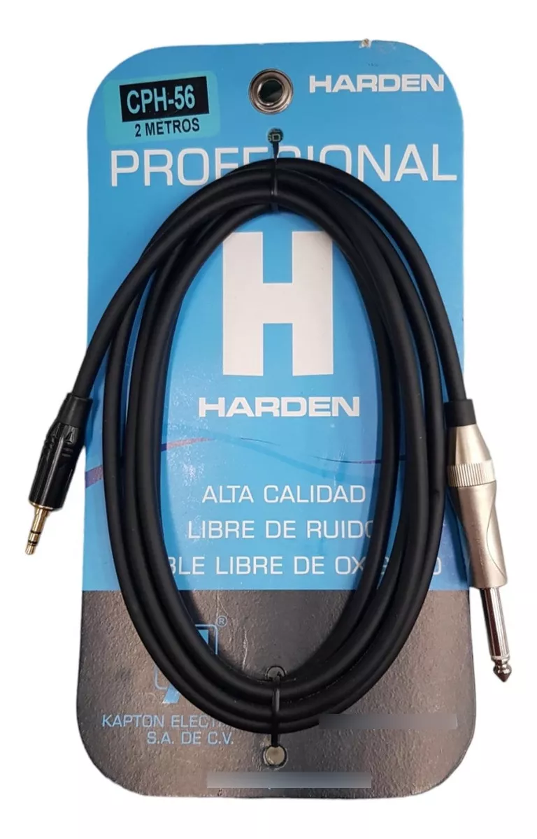 CABLE DE PLUG 6.3 A PLUG 3.5 DE 4 METROS 